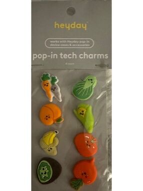 Heyday Pop-In Tech Charms 8-Count Assorted Designs for Device Cases and Crocs